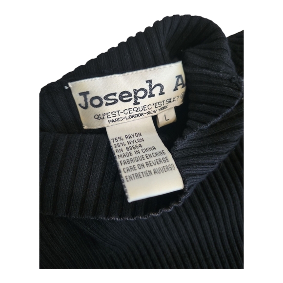 Joseph A. Qu'est-Cequecest Black Sleeveless Mock Neck Top Size L | Rayon Nylon - Picture 7 of 7